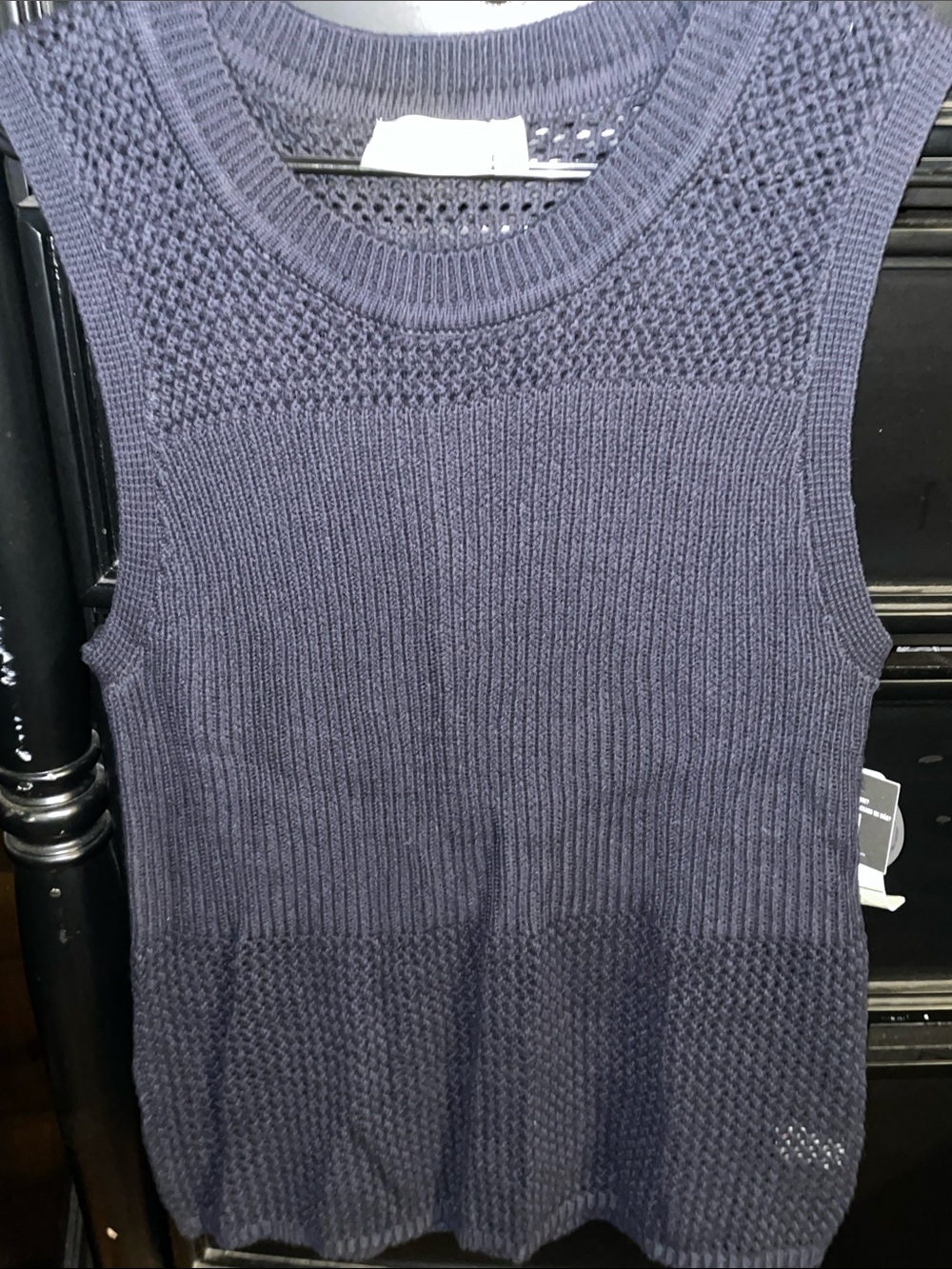 RD Style Sleeveless Knit Top in Navy XL NWT